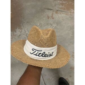 TITLEIST Texace Unihat *USA* Straw Bucket PGATour Masters Fairway Golf Hat VTG